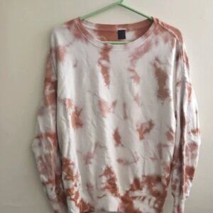 Ar-33 Womens Coco Vanilla Tie Dye Long Sleeve Tan Sweatshirt